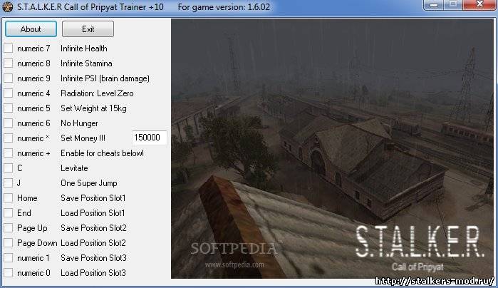 Трейнер +10 для STALKER Зов Припяти v1.6.01